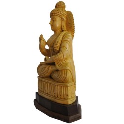 Buddha vitarka mudra wooden statue