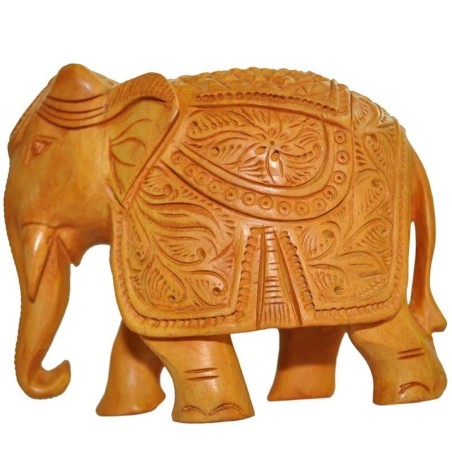 Carving Elephant Wooden Statue