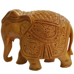 Carving Elephant Wooden Statue