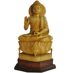 Meditating Buddha Wooden Statue