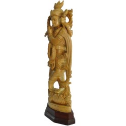 Lord Krishna Wooden Statue