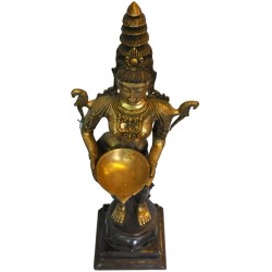 Lady Holding Deepa Brass Statue