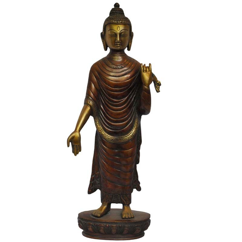 Standing Buddha Brass Idol