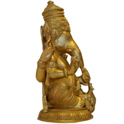 Lord Ganesha brass statue with Mouse