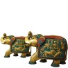 Elephant Pair Brass Statue