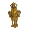 Ganesha With Sidhi & Budhi Sitting on Elephant Brass Statue