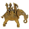 Ganesha With Sidhi & Budhi Sitting on Elephant Brass Statue