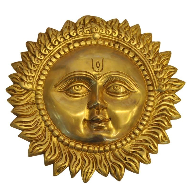 Wall Hanging Sun Brass Statue