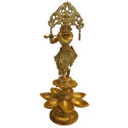 Krishna Deepa Brass Idol