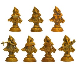 Set of 7 Musical Ganesha's