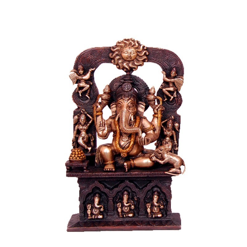 Multi Tone Ganesha with Prabhavali Having Sun Face