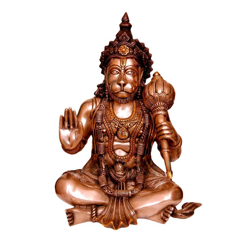 Blessing Hanuman Brass Statue