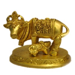 Cow & Calf Brass Statue