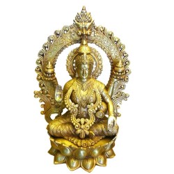 Lakshmi Holding Kalasha Brass Idol