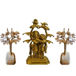 Radha Krishna With Peacock decorative Tree