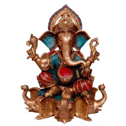 Coral Ganesha Sitting & Blessing 