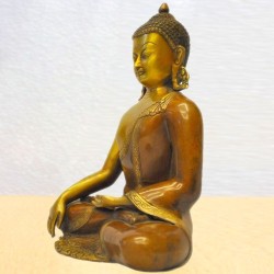 Dhyana Buddha in Double Colour Brass Statue