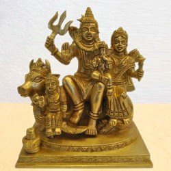 Shiva Family Brass Statue