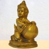 Baby Lord Krishna Eating Butter Brass Statue