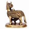 Kamadhenu and Calf Brass Idol