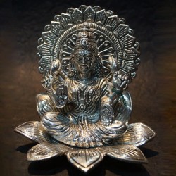 Ganesha and Lakshmi Sitting on Lotus