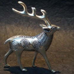 Beautiful deer with single horn aluminium idol