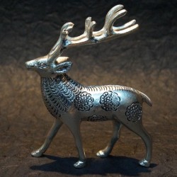 Beautiful deer with single horn aluminium idol