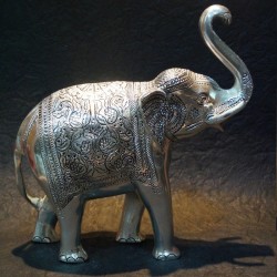 Crafted Elephant with its trunk lifted