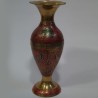 Red painted brass coated flower vase 