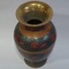 Blue color painted brass flower vase