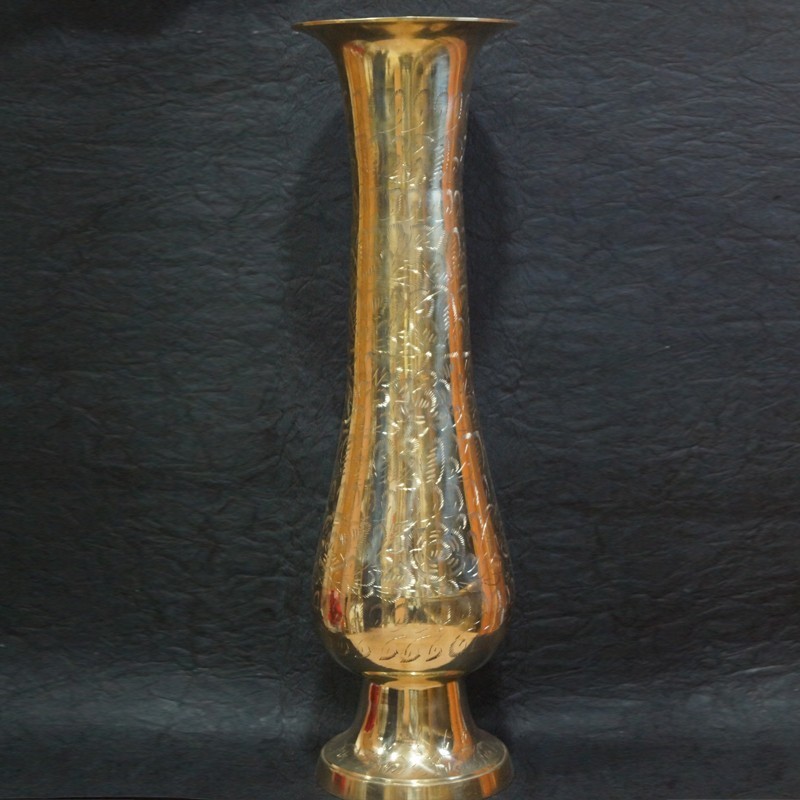 Long shining brass flower vase online