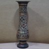 Black flower design brass flower vase