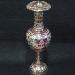 Pot shaped designed brass flower vase 