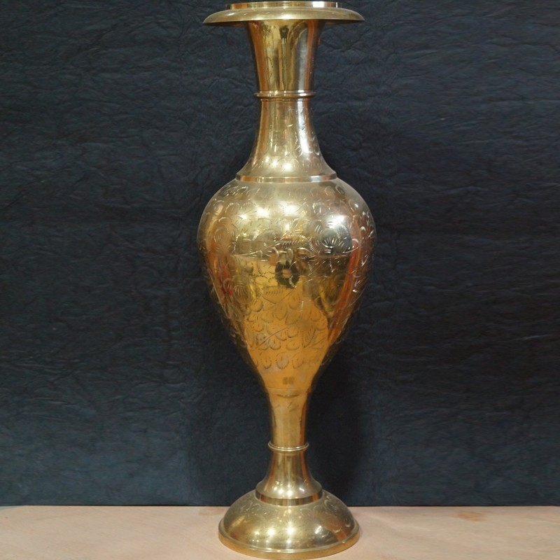 Persian designed shining brass flower vase 