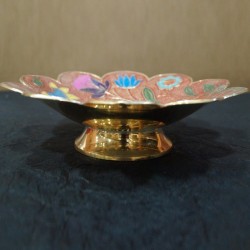 Flower shaped brass fruit bowl and crafted inside