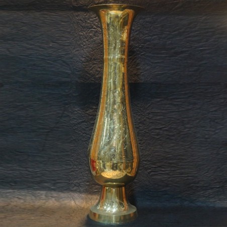 Long Persian jar shaped shining brass flower vase