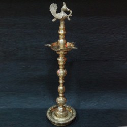 Peacock designed brass deepa