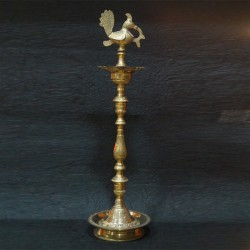 Kerala Brass deepa with beautiful hand crafted stand 