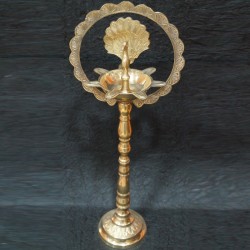 Beautiful kerala peacock brass deepa