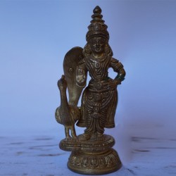 Lord Subramanya with peacock brass idol