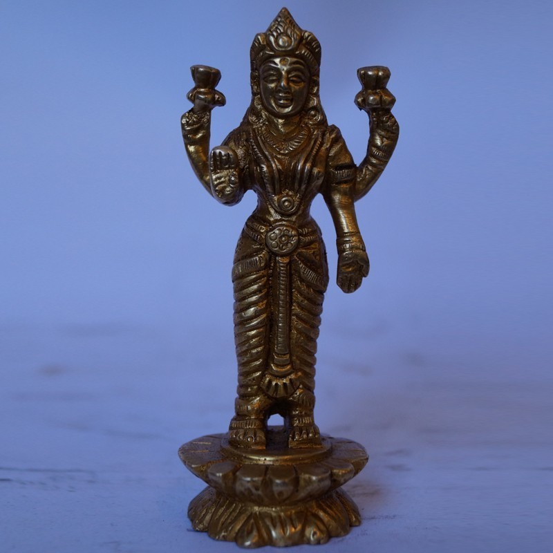 Goddess Lakshmi Standing brass statue