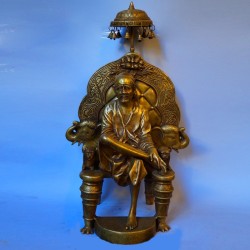 Sai baba sitting on chair brass idol