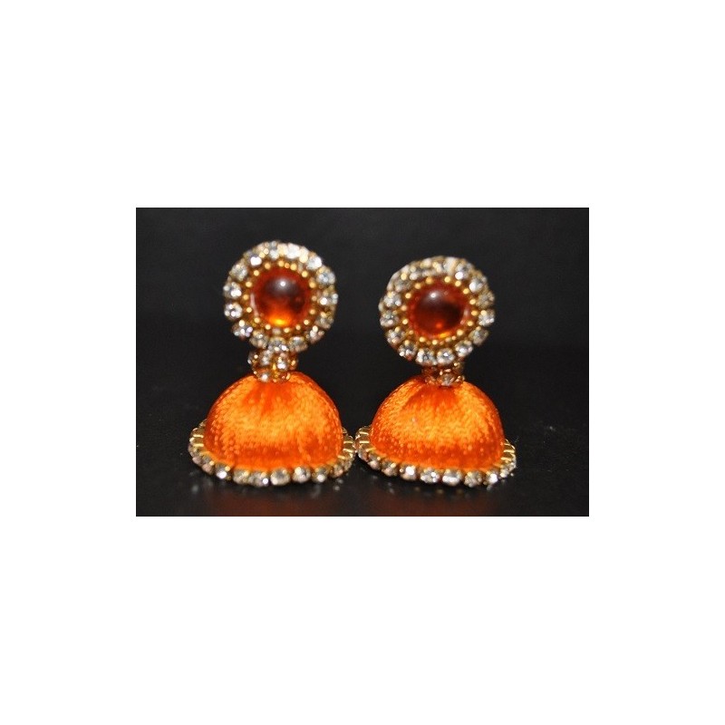 Silk thread Unicolour Jhumka_01