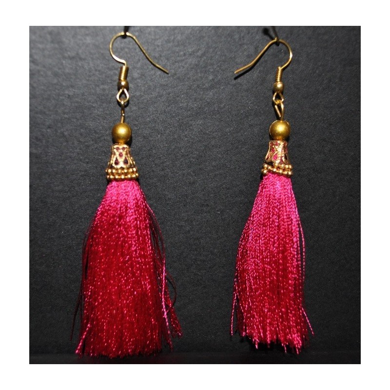 Silk thread tassel Earring with Hook