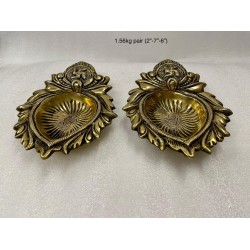 Swastik model Designer Brass Deepa Pair