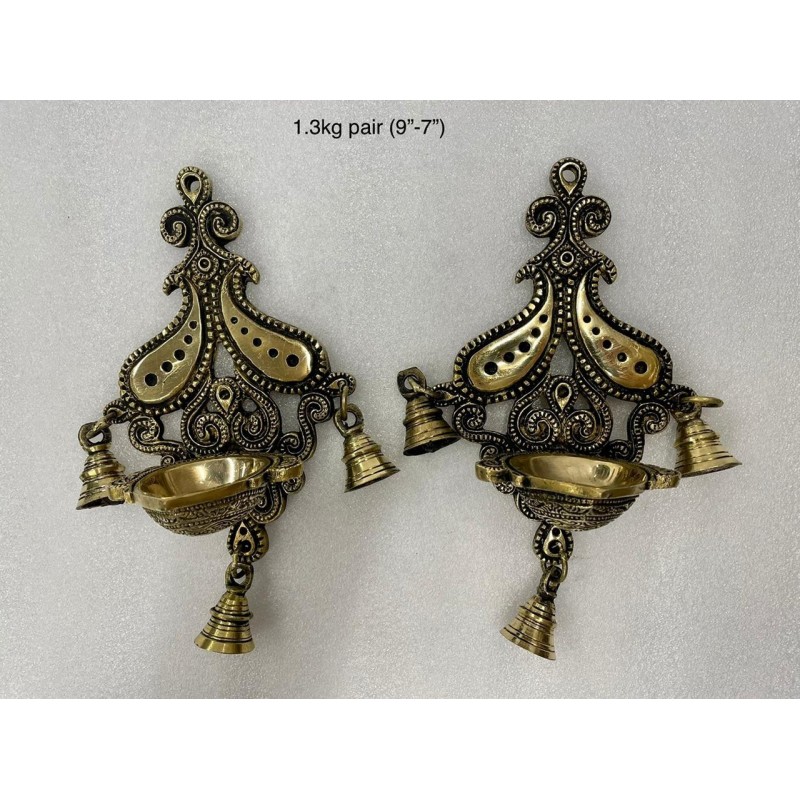 Stylish Wall Hanging Brass Deepa Pair Model -1