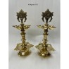 Two Stage  lamp Shanka Chakra Brass Deepa Pair