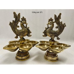 Peacock Diya (five) Pair Model -1