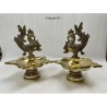 Kerala style Base Peacock Diya Pair