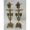 Stylish Diya Pair of  Natya Ganesha with Parrots